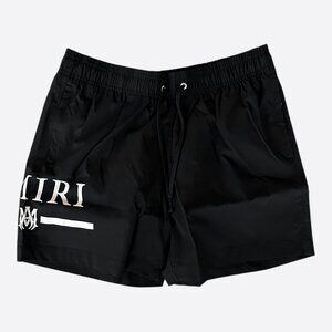 Amiri Black & White MA Bar Logo Swimshorts
